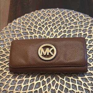 Michael Kors Brown Wallet with Gold Logo